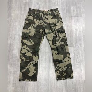 Wrangler Fleece Lined Insulated Pants Jeans Mens 36 x 32 Camo Cargo Winter